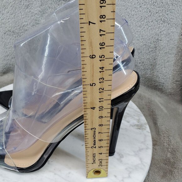 Vivianly Shoes Womens Size 9 Sexy Clear High Heels Transparent Strap Mules - Picture 5 of 10